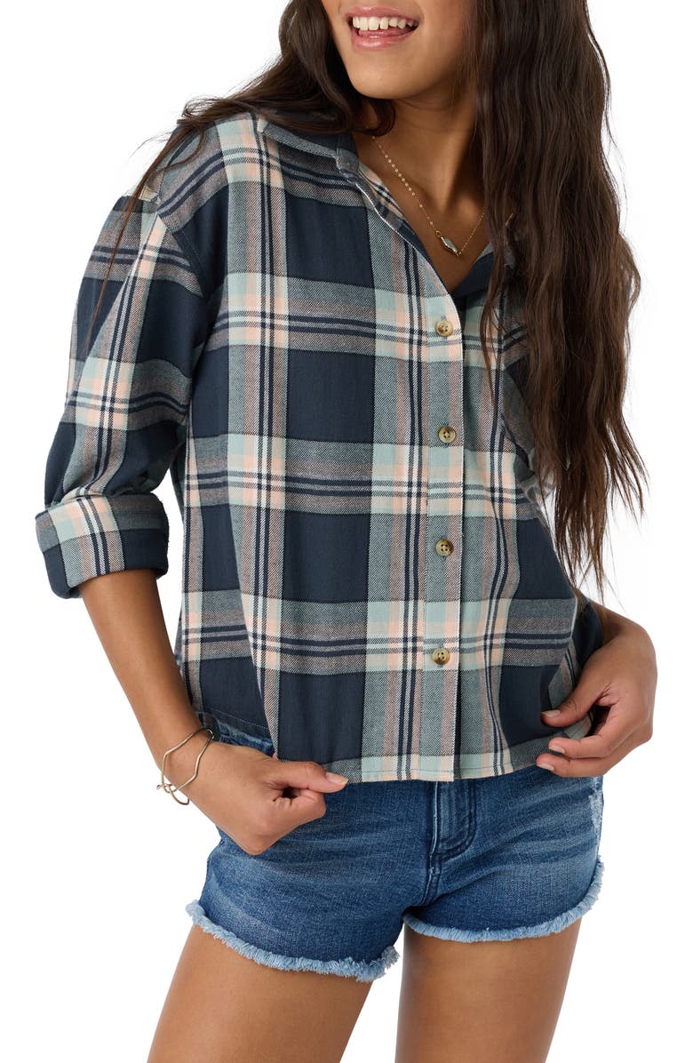 O'Neill Kids' Plaid Cotton Flannel Shirt, Alternate, color, 