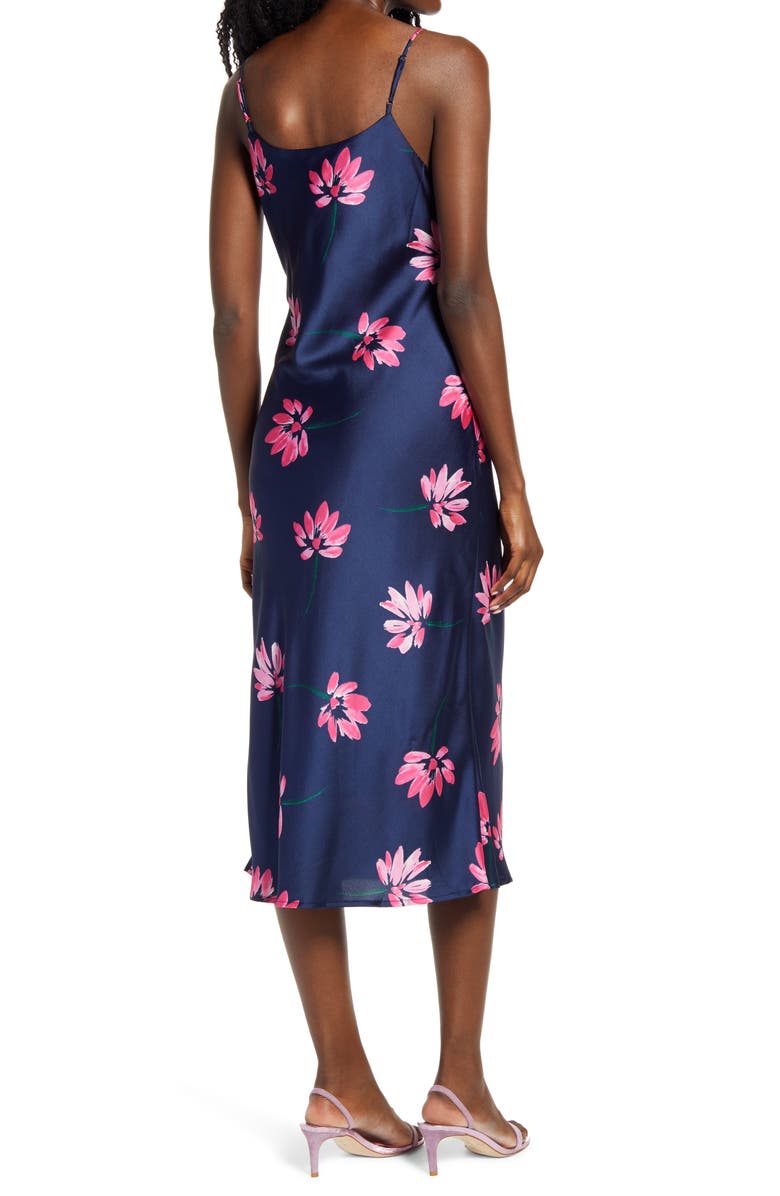 All in Favor Cowl Neck Satin Midi Dress, Alternate, color, 