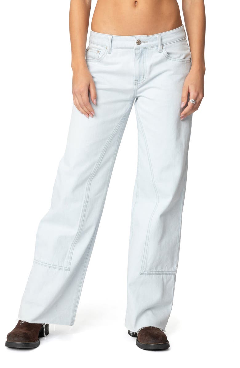 EDIKTED Savanna Low Rise Wide Leg Jeans, Main, color, Light-Blue