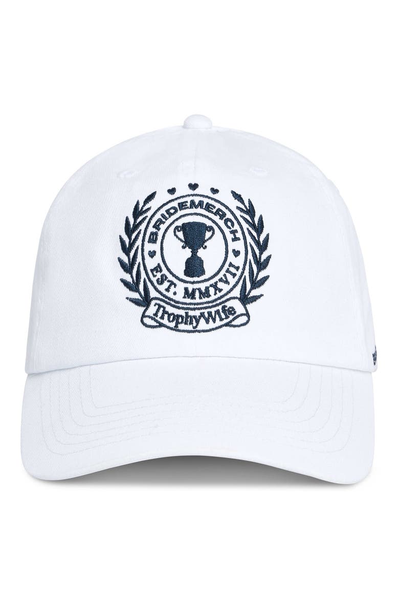 Trophy Wife Crest Dad Hat, Main, color, White