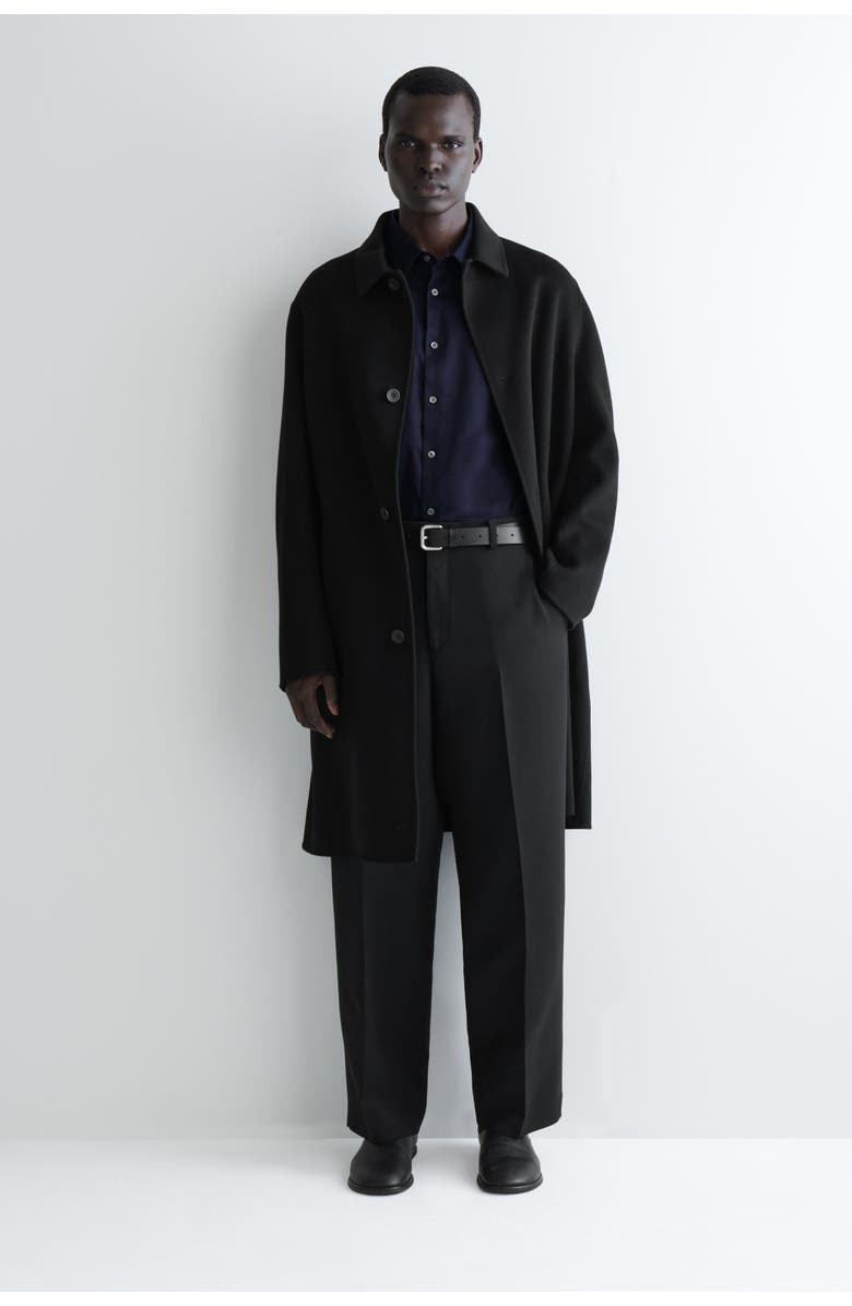 COS Slim Tailored Poplin Shirt, Alternate, color, Navy