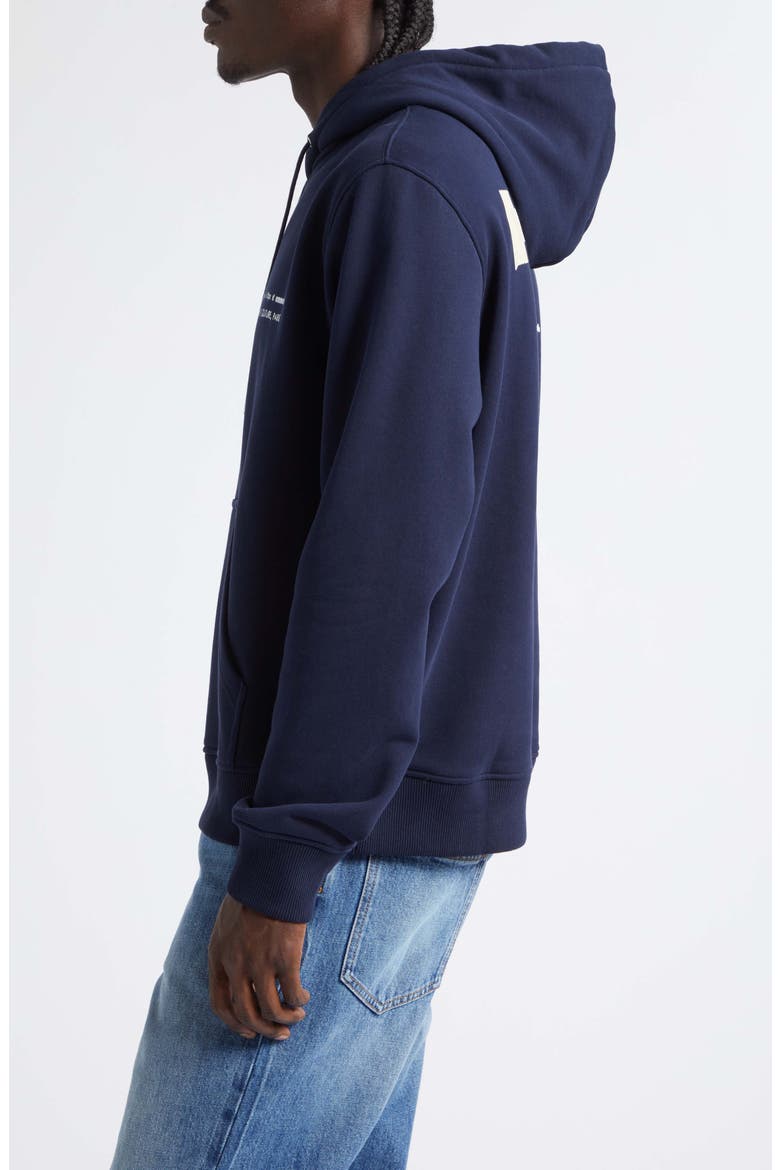 Couture Seam Regular Fit Cotton Fleece Hoodie, Alternate, color, NIGHT BLUE