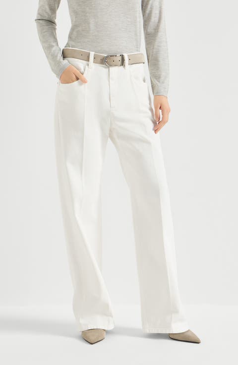 Dyed denim contemporary loose trousers