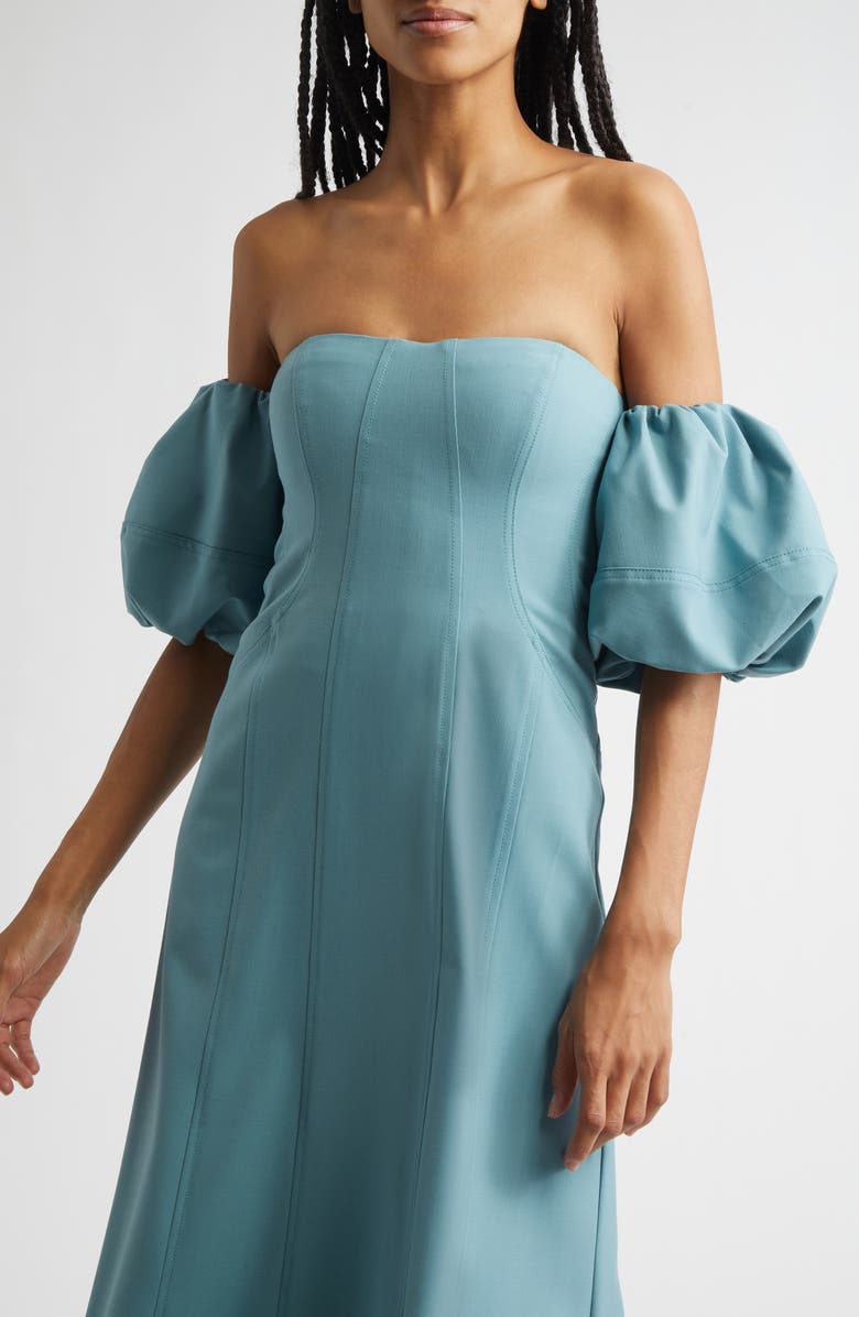 Ulla Johnson Nina Off the Shoulder Dress, Alternate, color, Ocean