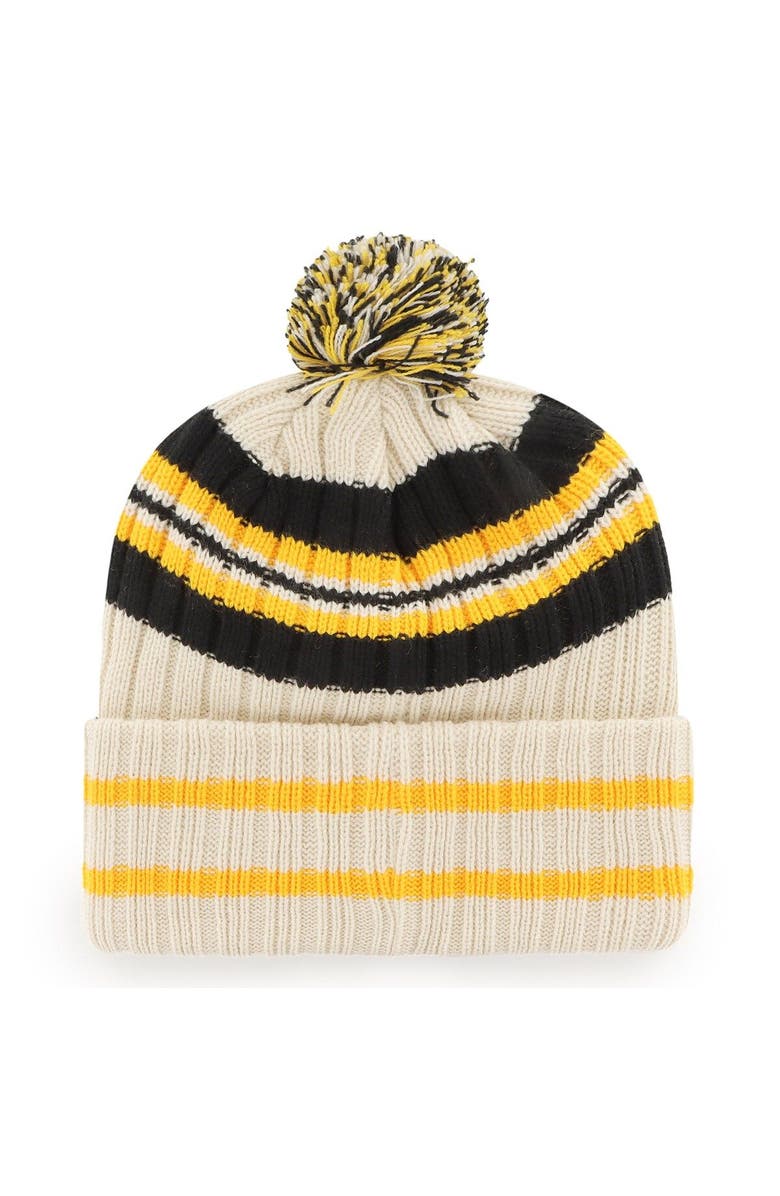 '47 Men's '47 Natural Pittsburgh Pirates Home Patch Cuffed Knit Hat with Pom, Alternate, color, Natural