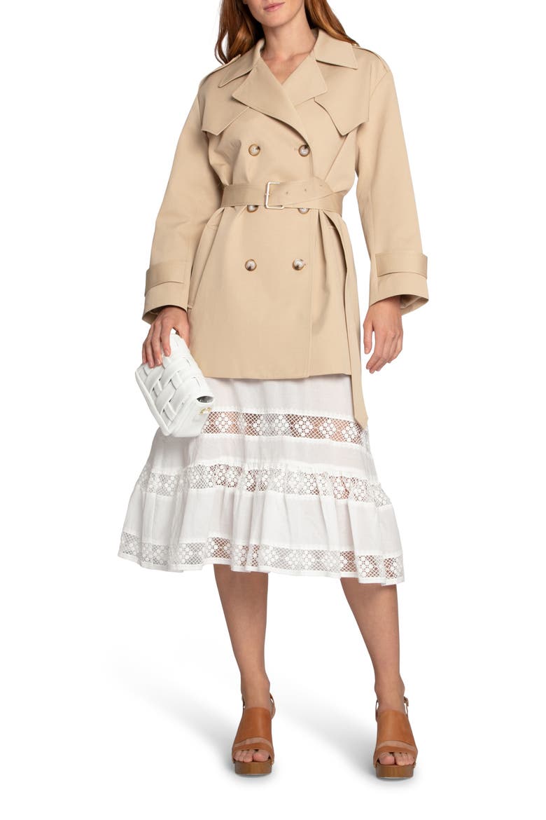 Whispers of Verona Trench Coat, Main, color, LIGHT CAMEL