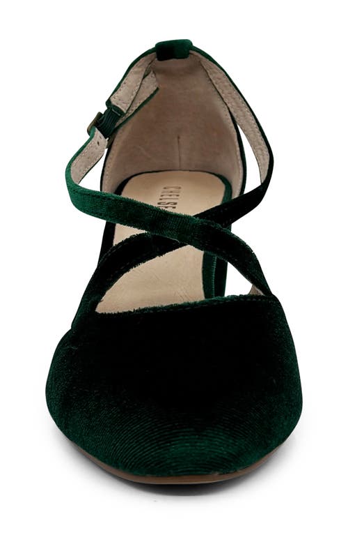 Chelsea Crew Oren Crossover Pump In Green Velvet