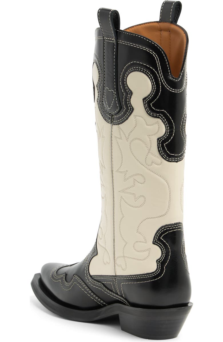 Ganni Embroidered Western Boot, Alternate, color,