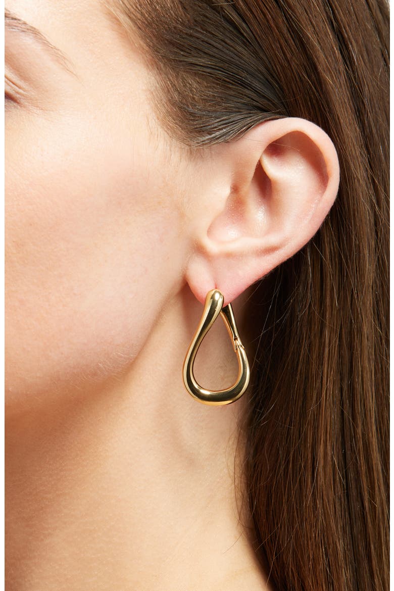 Front/Back Twisted Large Hoop Earrings, Alternate, color, ANTIQUE GOLD