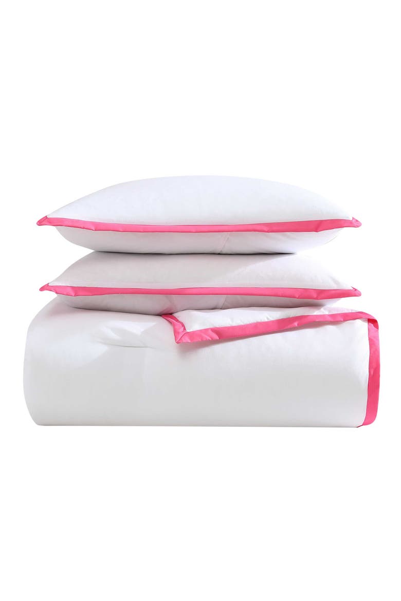 Signature Hotel Solid Comforter & Sham Set, Main, color, WHITE/ PINK