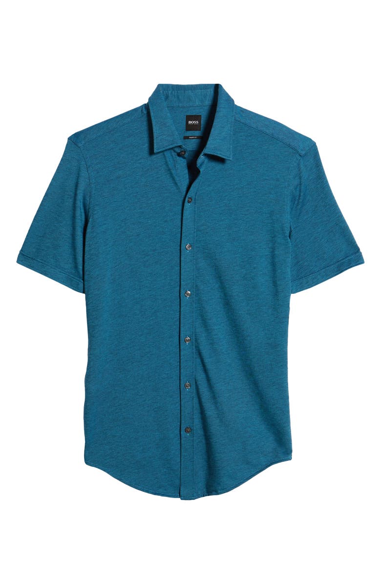 BOSS Robb Slim Fit Jersey Short Sleeve Sport Shirt, Alternate, color,