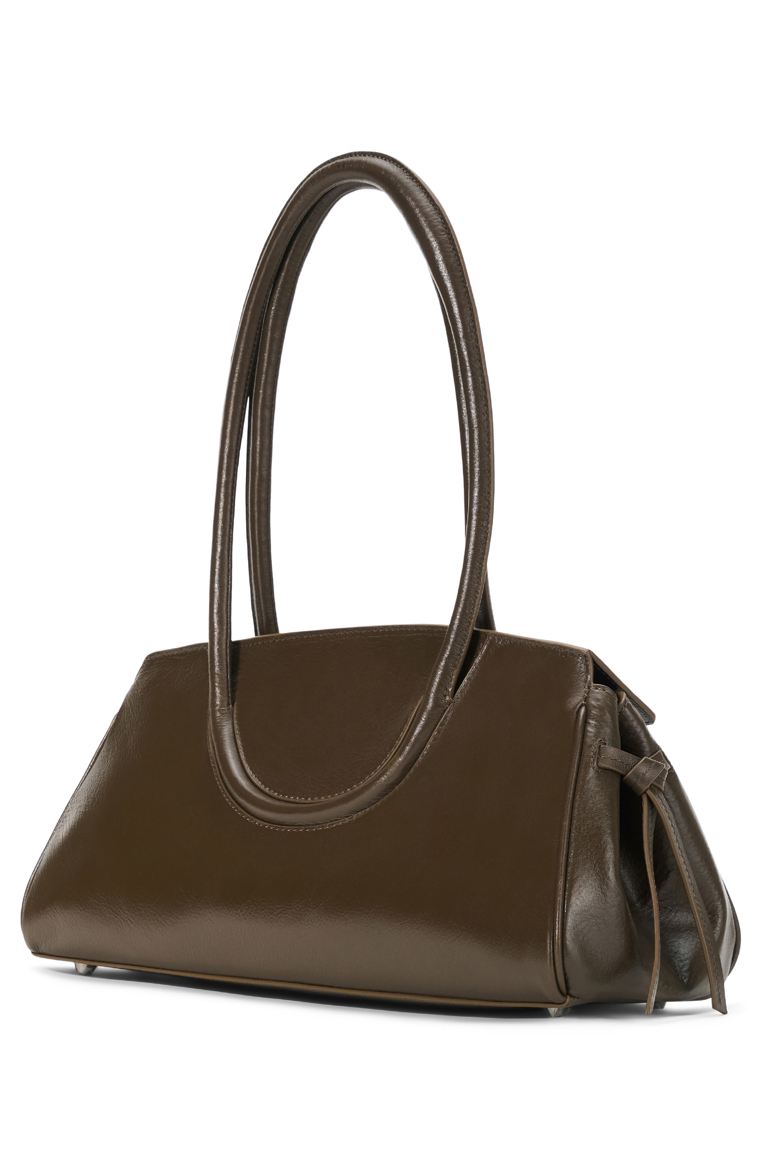 STAUD Maude Leather Shoulder Bag, Alternate, color, Truffle