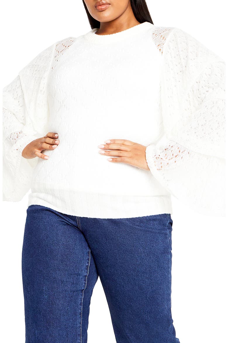 Carolina Pointelle Sweater, Main, color, IVORY