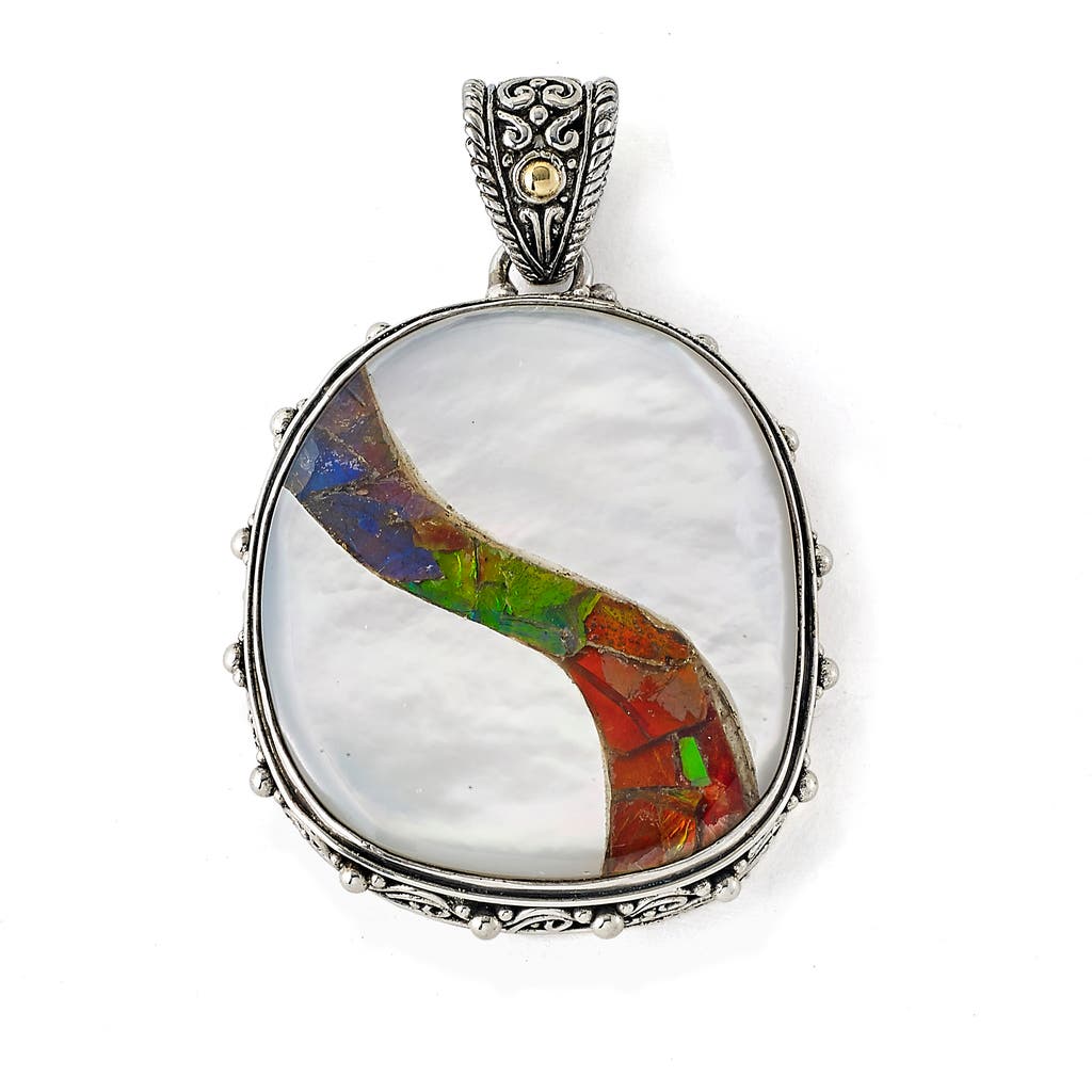 Samuel B. 18k & Silver Ammolite & Pearl River Pendant In Mop Multi