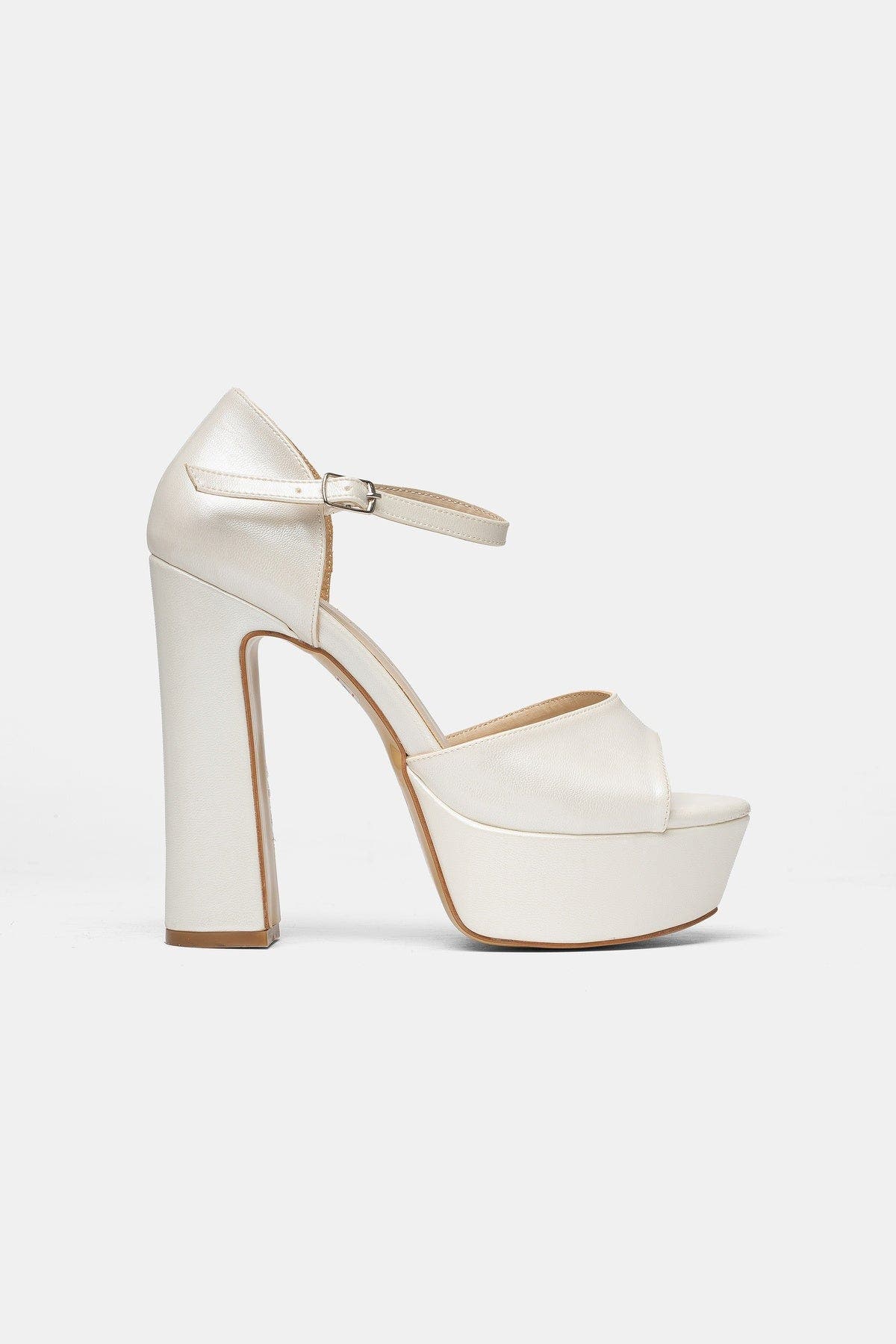 Katy Ankle Strap Bridal High Heels, Alternate, color, Ivory
