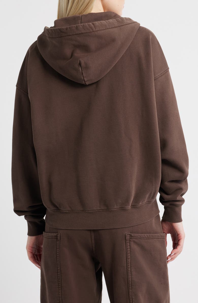 AFRM Cameron Cotton Zip Hoodie, Alternate, color, Espresso
