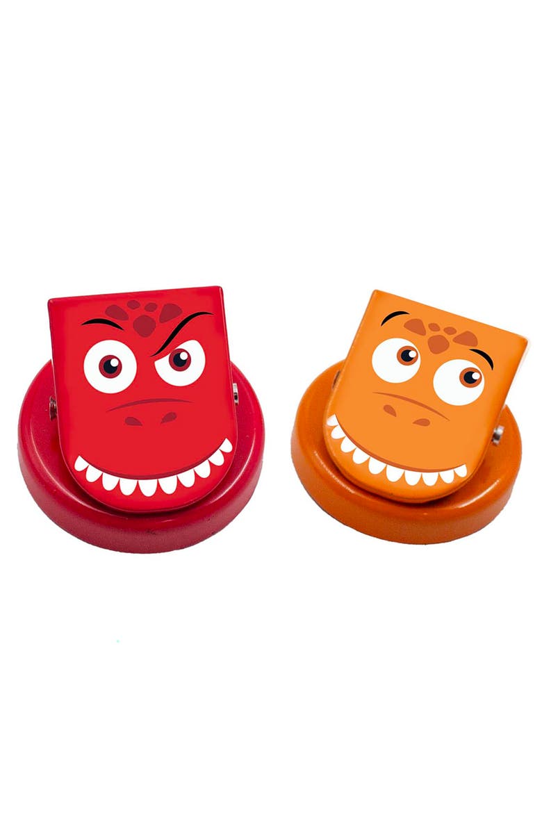 Junior Learning Clever Clips Dinos 4Pc Magnetic Dinosaur Clips, Alternate, color, Multicolored