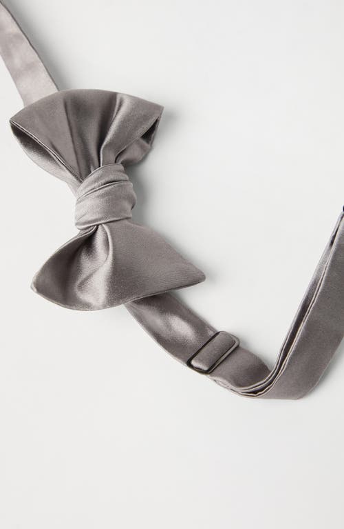 Brunello Cucinelli Satin Bowtie In Gray