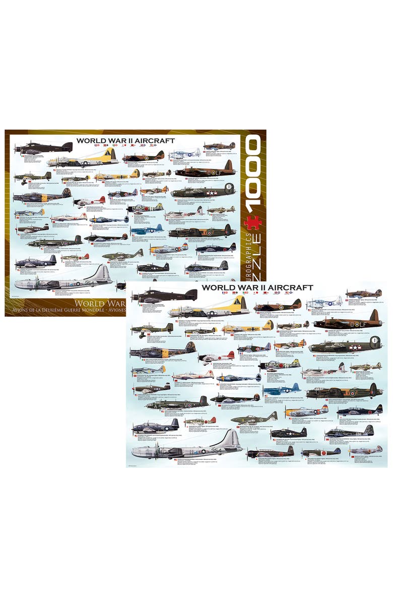 World War II Aircraft 1000 Piece Puzzle, Alternate, color, Multicolored