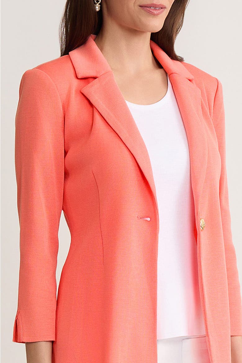 Tailored Single-Button Knit Jacket, Alternate, color, Plumeria