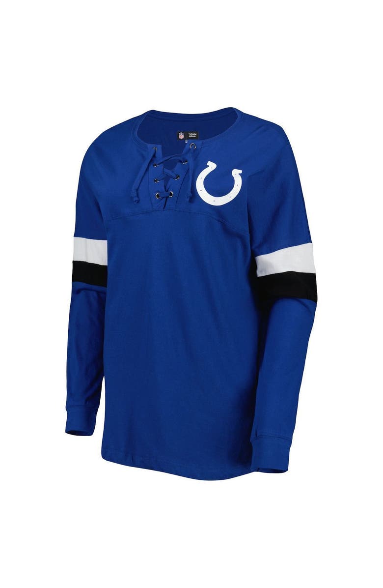 New Era Women's New Era Royal Indianapolis Colts Athletic Varsity Lace-Up Long Sleeve T-Shirt, Alternate, color, 