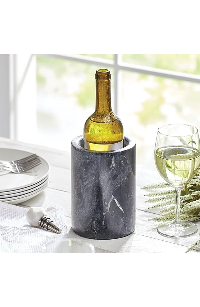 Artifacts Trading Company<sup>™</sup> Artifacts Trading Company Marble Cylinder Wine Cooler, Alternate, color, Black Matte