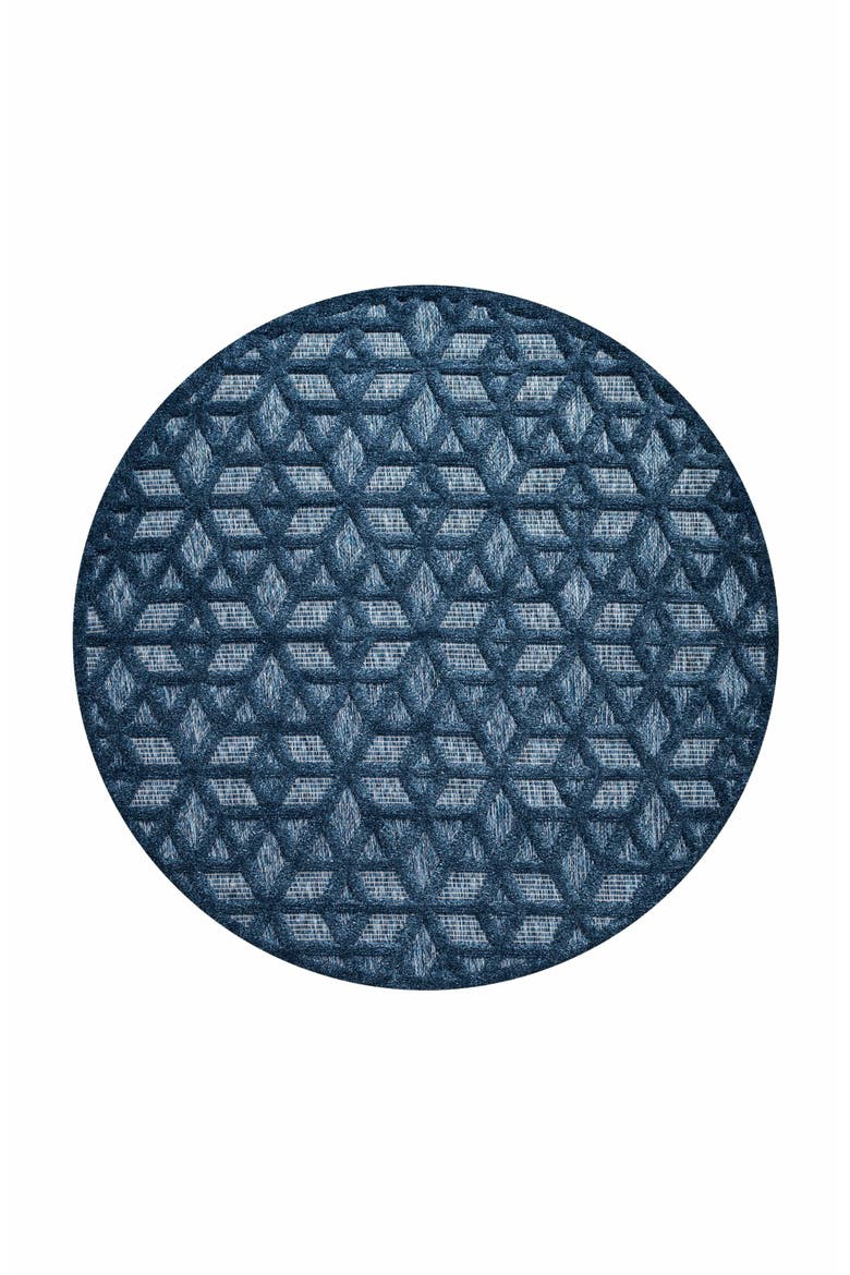 Talaia Neutral Geometric Indoor/Outdoor Area Rug, Main, color, Navy-Blue