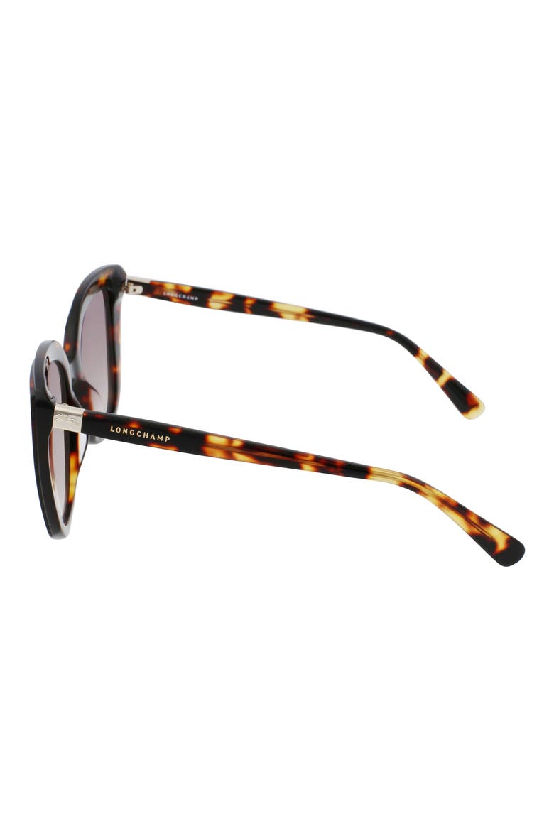 Le Pliage 53mm Gradient Rectangular Sunglasses, Alternate, color, DARK HAVANA