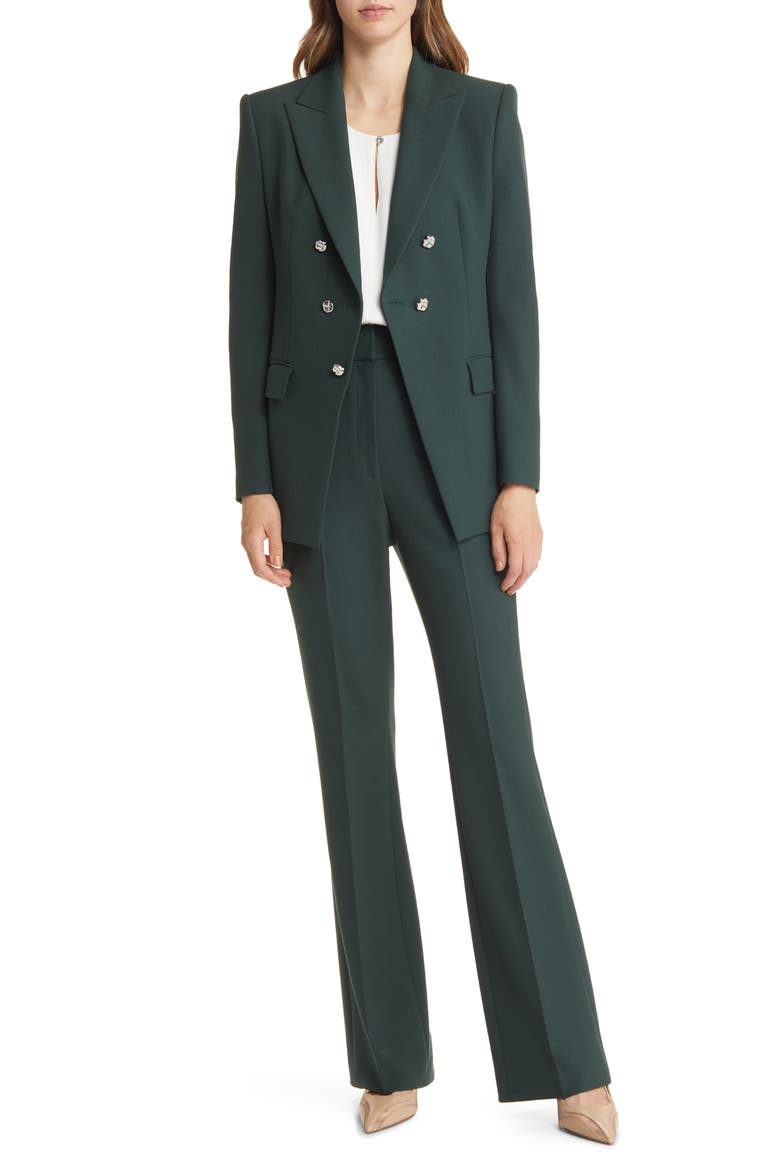 Janorda Double Breasted Blazer, Alternate, color, COURT GREEN