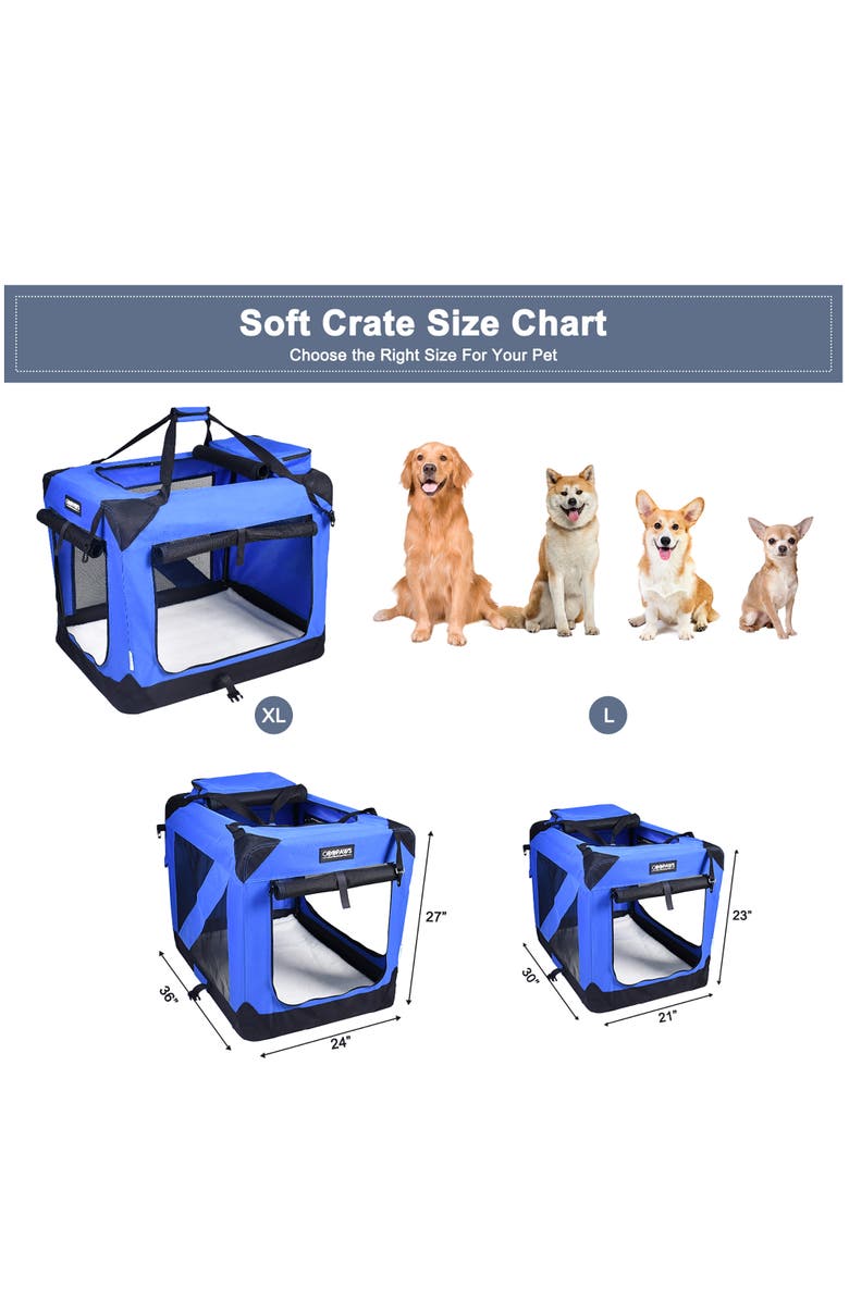 JESPET Soft Pet Crate 30", Alternate, color, Multicolored