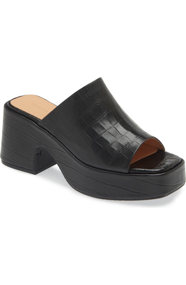 Chocolat Blu Helia Platform Sandal, Main, color, Black Crocodile