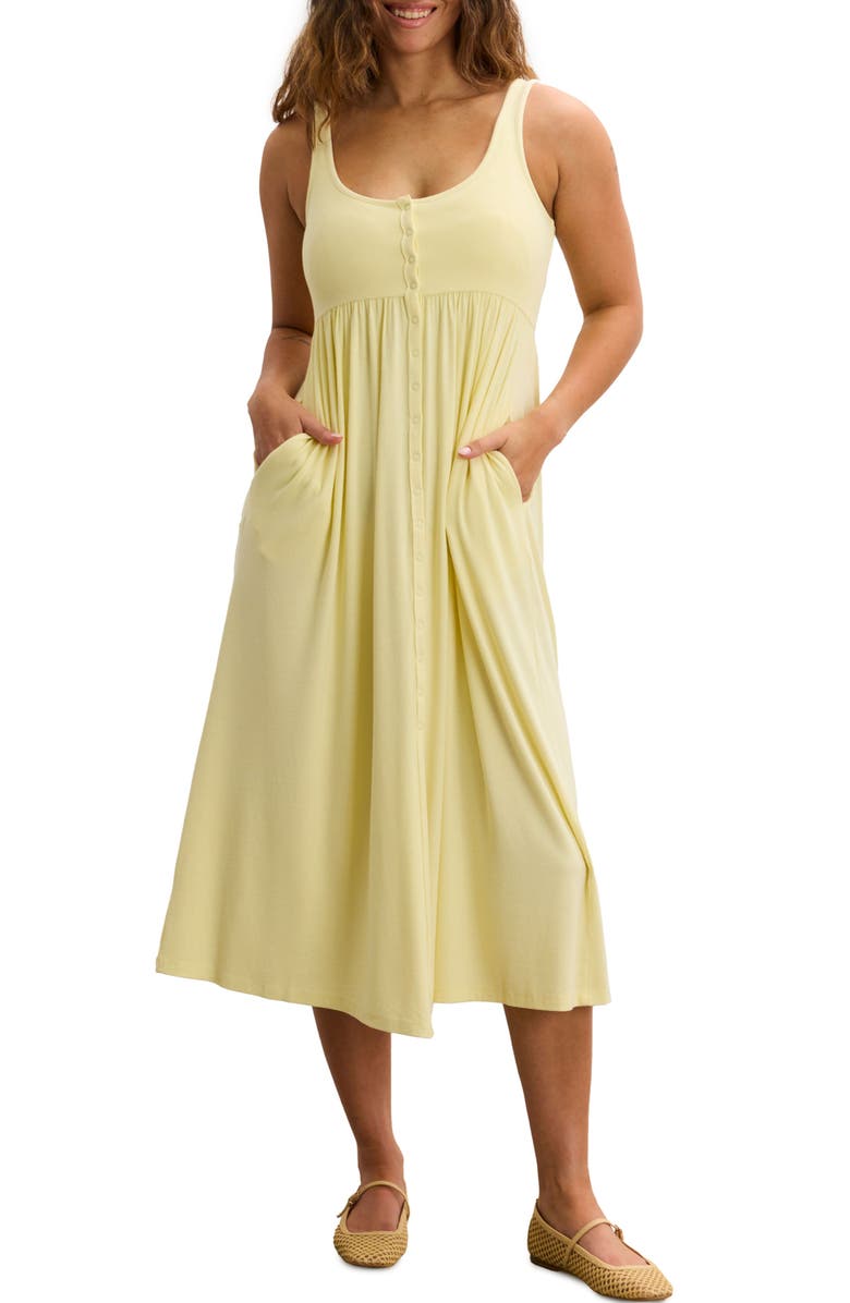 HATCH Collection The Softest Rib Nursing Tank Dress, Main, color, Buttercup