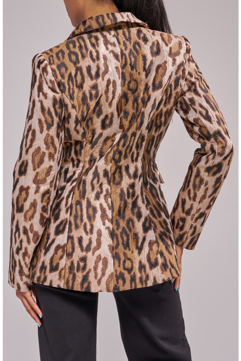 Femme Leopard Print Woven Blazer, Alternate, color, TAN MULTI