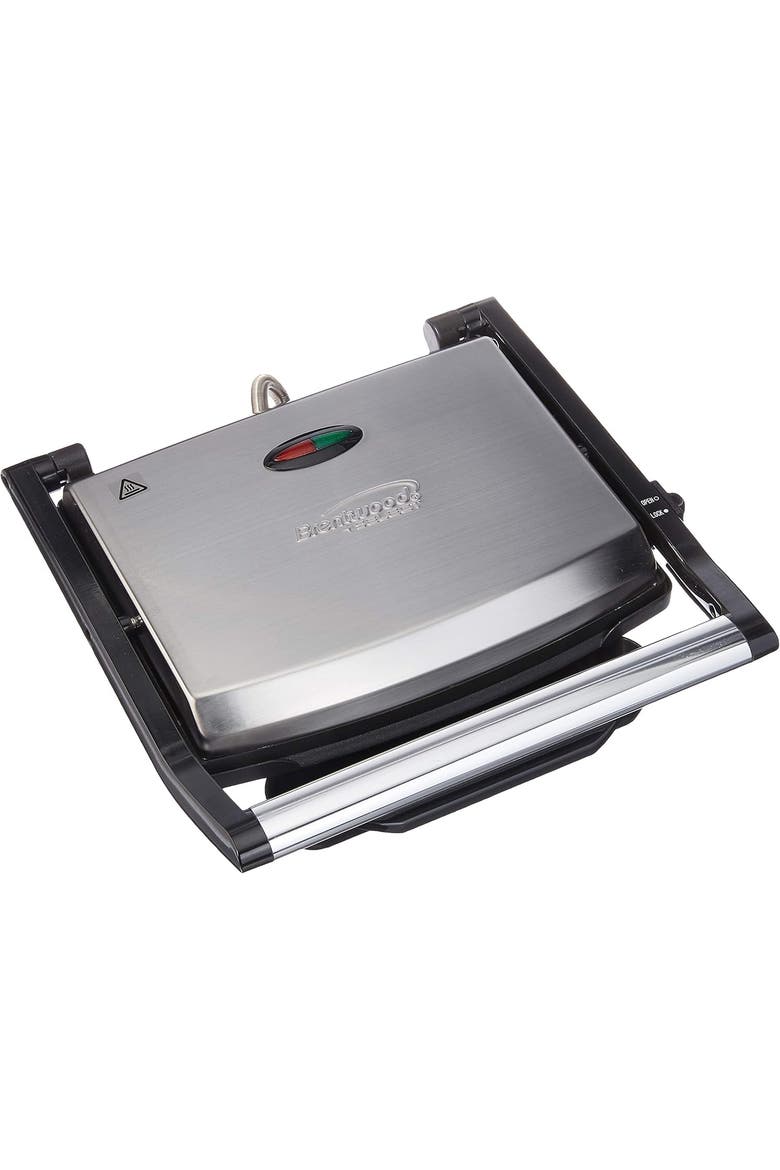 Panini Maker, Main, color, BLACK AND STAINLESS STEEL