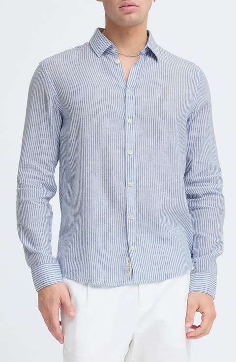 Striped Linen and Cotton Shirt