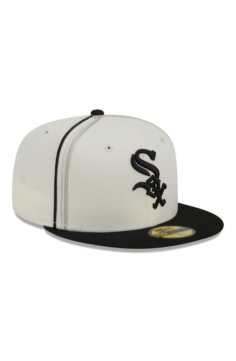 New Era Men's New Era Cream/Black Chicago White Sox Chrome Sutash 59FIFTY Fitted Hat, Alternate, color, Cream