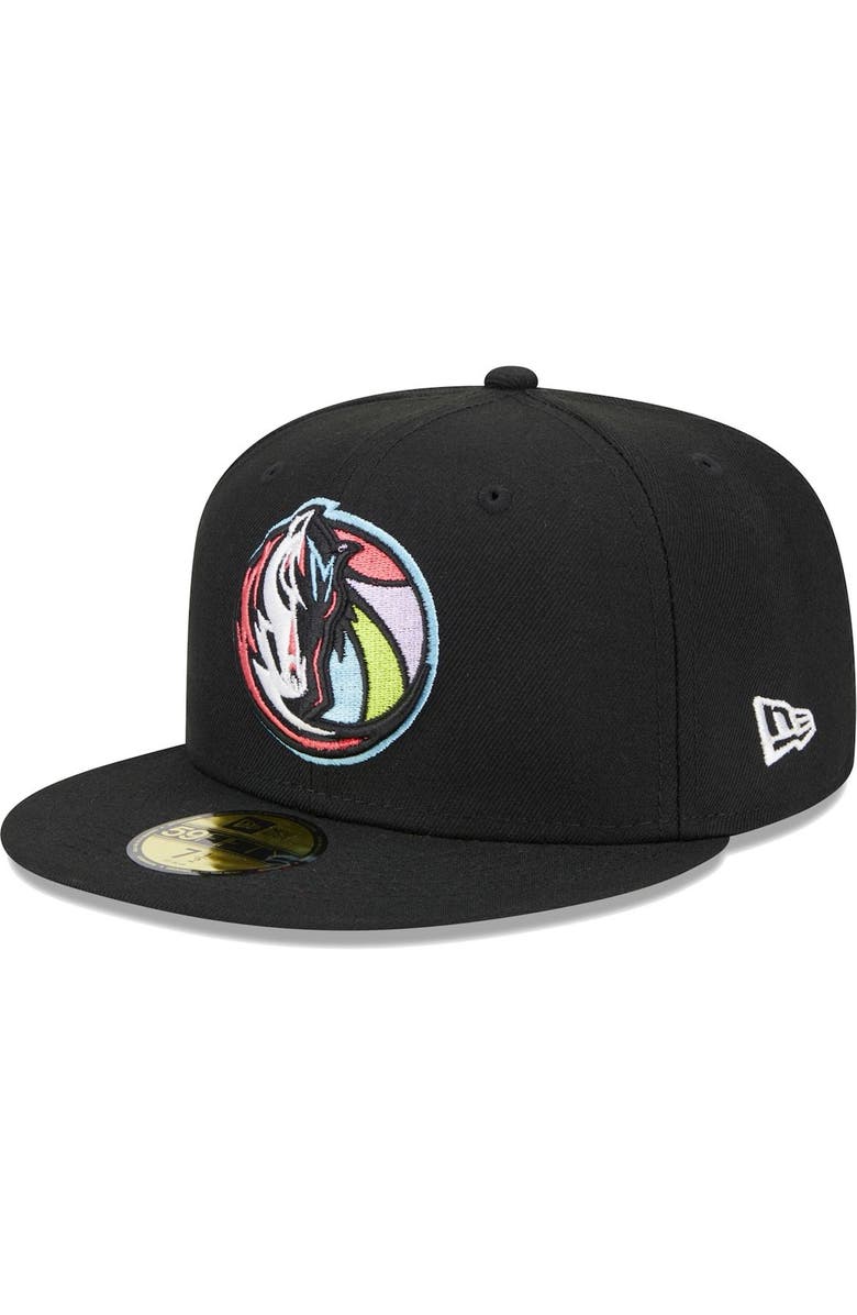 New Era Men's New Era Black Dallas Mavericks Color Pack 59FIFTY Fitted Hat, Alternate, color,