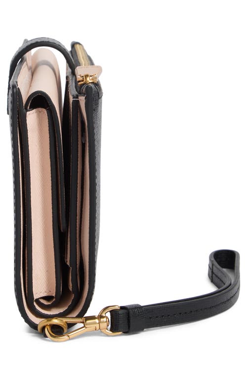 Kate Spade New York Morgan Saffiano Leather Wristlet Wallet In Black