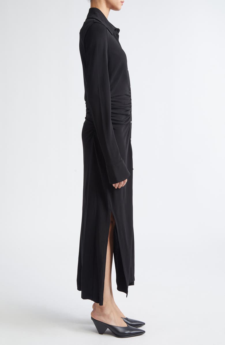 Altuzarra Claudia Print Ruched Long Sleeve Jersey Shirtdress, Alternate, color, Black