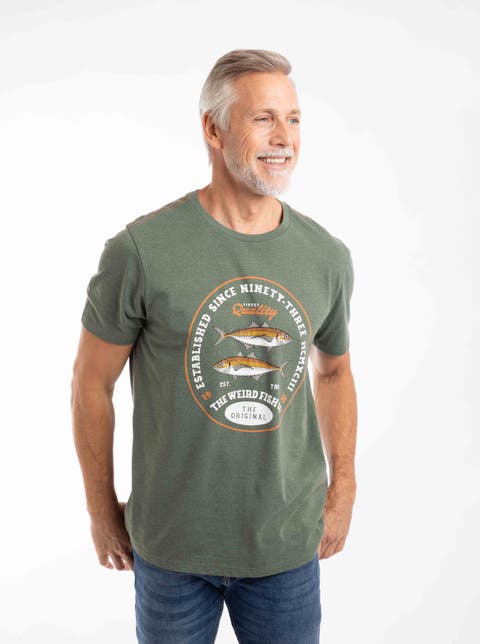 Fish Stamp Front Print Graphic T-Shirt