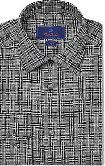 David Donahue slim store fit Gingham check button down shirt