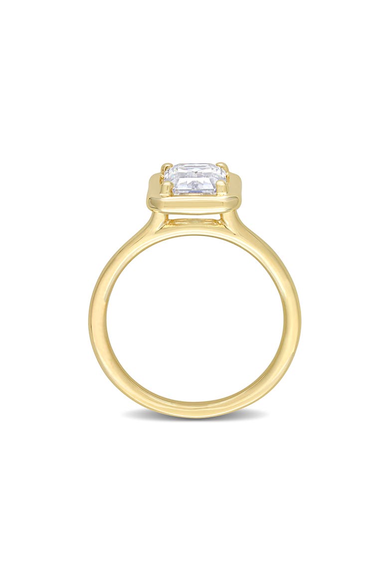 Emerald Cut Lab Created Moissanite Ring, Alternate, color, GOLD