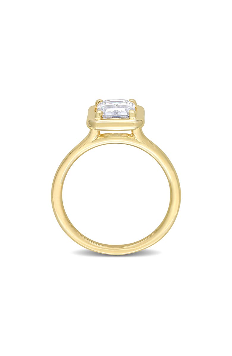 DELMAR Emerald Cut Lab Created Moissanite Ring, Alternate, color, Gold