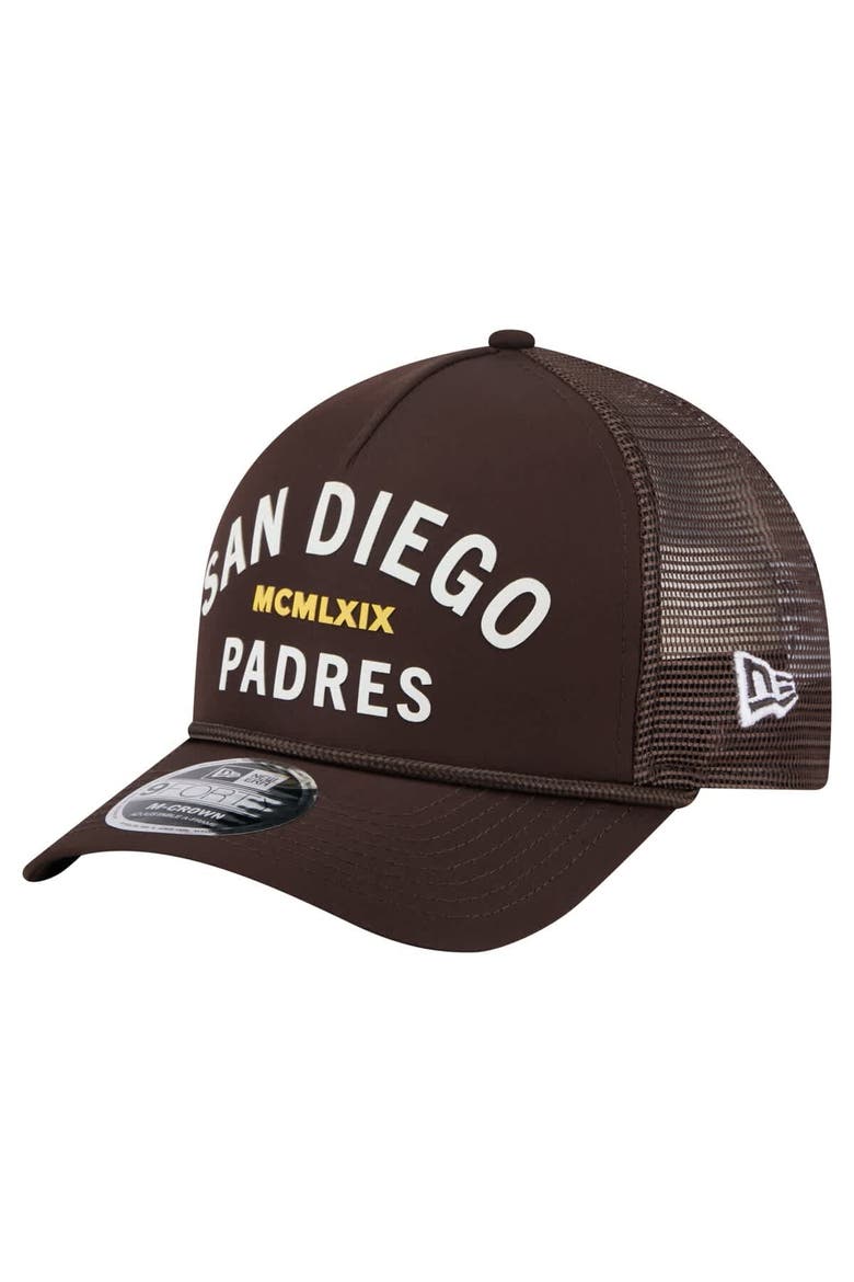 Men's New Era  Dark Brown San Diego Padres Minimalist 9FORTY A-Frame Adjustable Hat, Main, color, Dark Brown