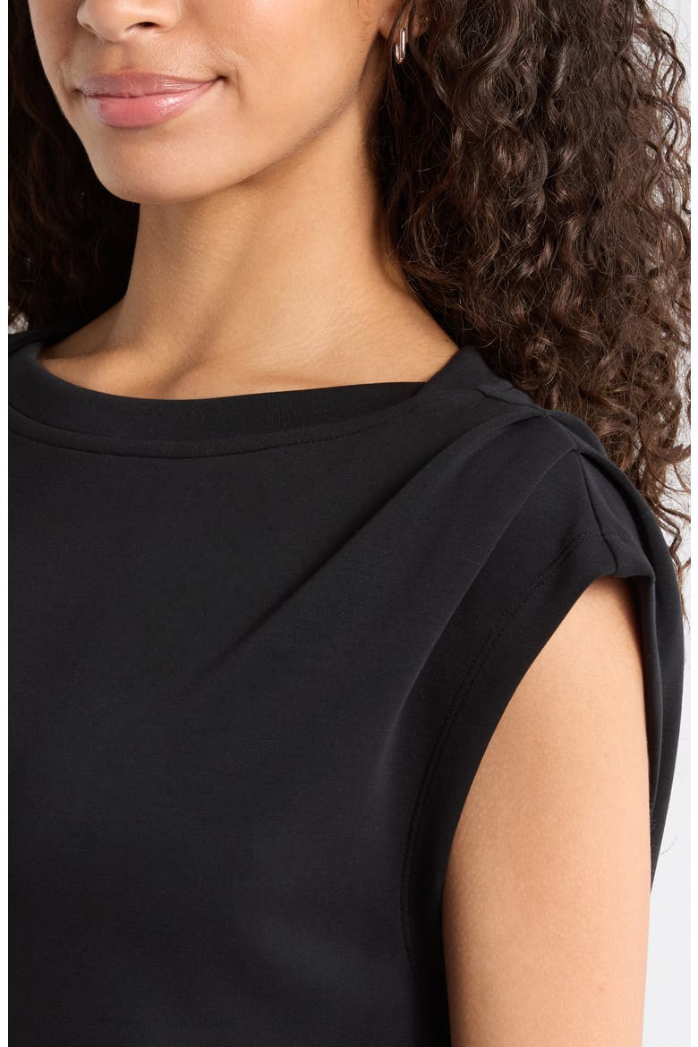 Soft Luxe Knit Gathered Shoulder Top, Alternate, color, BLACK