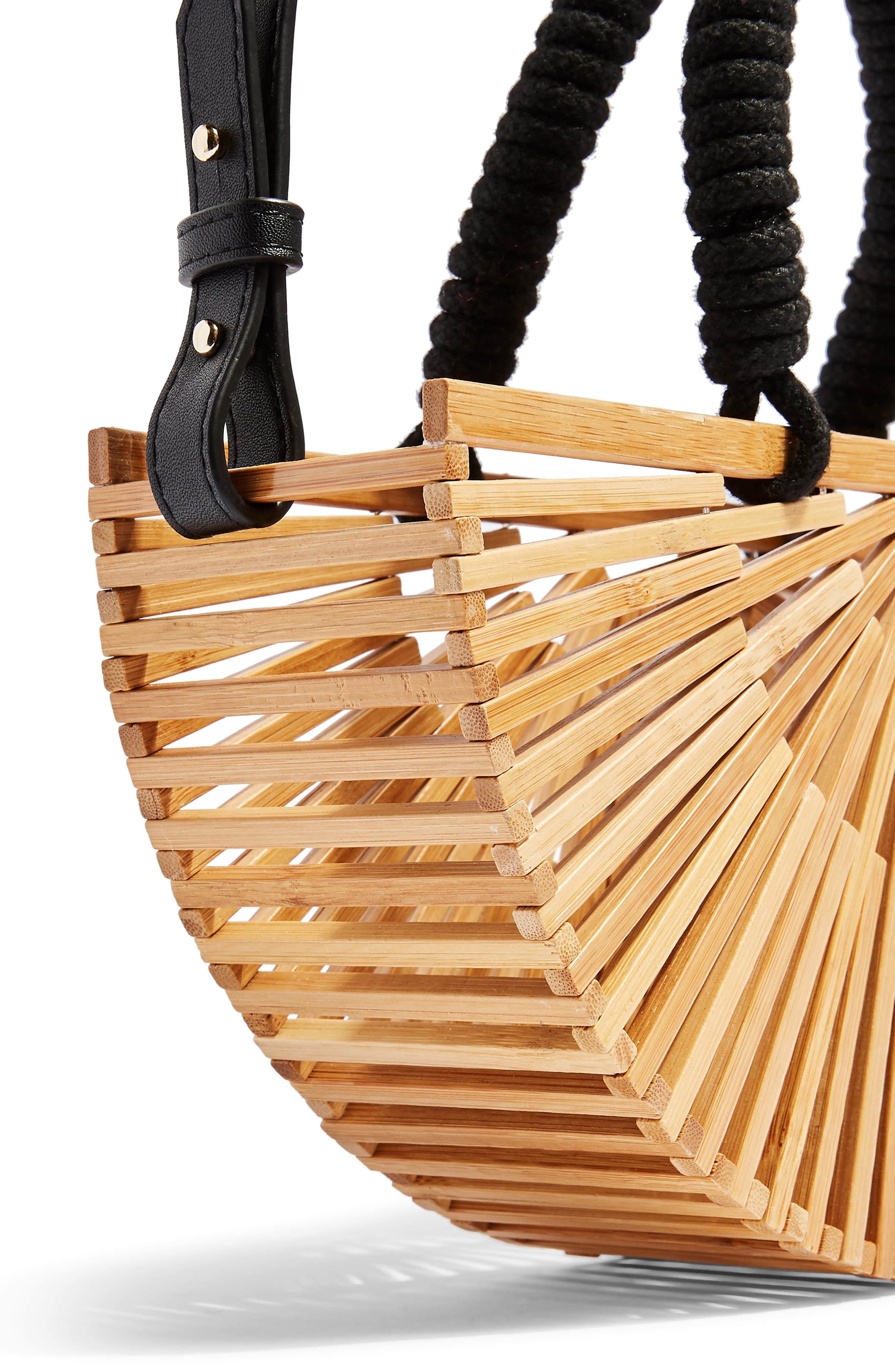 Topshop Crete Wooden Grab Bag, Alternate, color, 