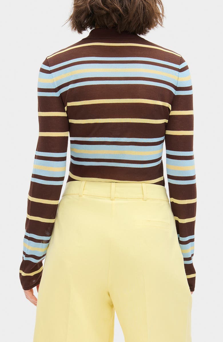 ALIGNE Sue Ellen Stripe Button-Up Top, Alternate, color, Brown Stripe