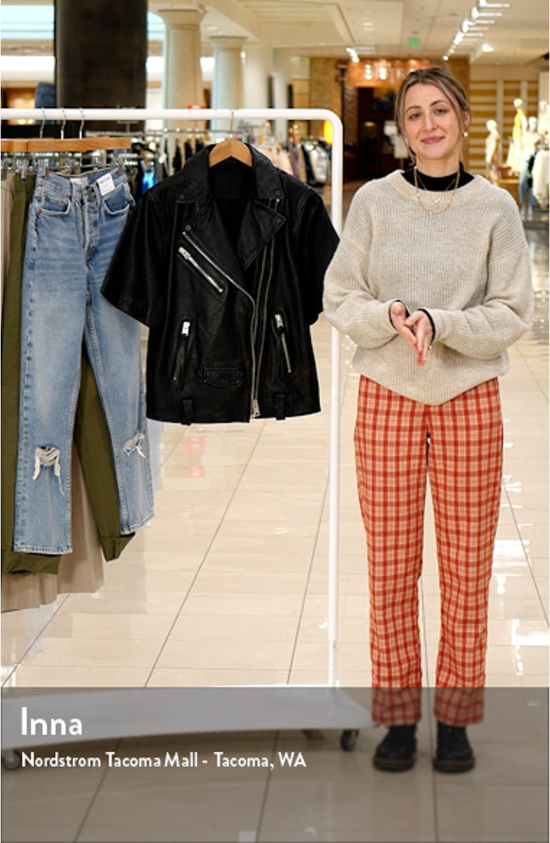 Ripley Short Sleeve Leather Biker Jacket, sales video thumbnail