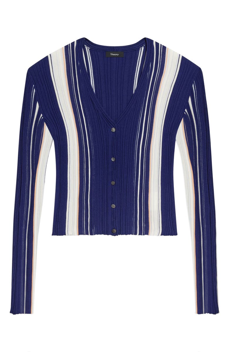 Theory Berk Rib Cardigan, Alternate, color, Navy Multi