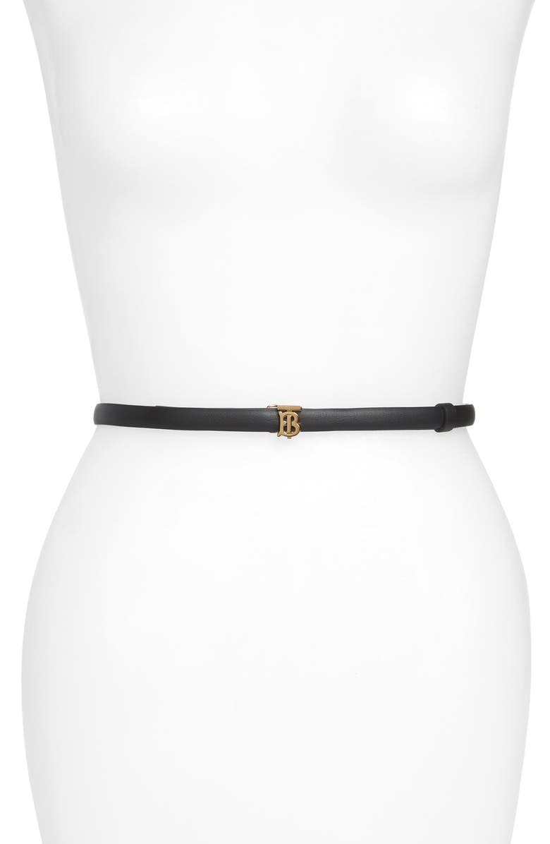 Burberry Monogram Motif Reversible Leather Belt, Main, color, 